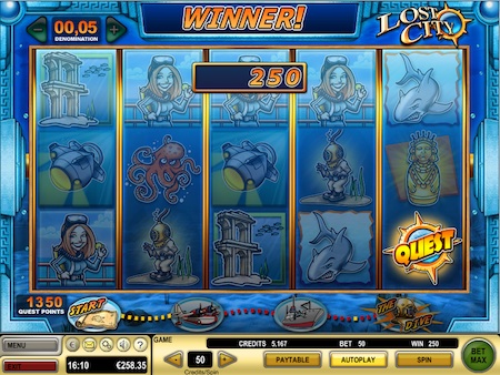 Lost City slot reels