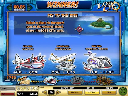 Lost city slot bonus game aeroplanes