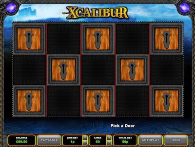 Xcalibur bonus game pick a door