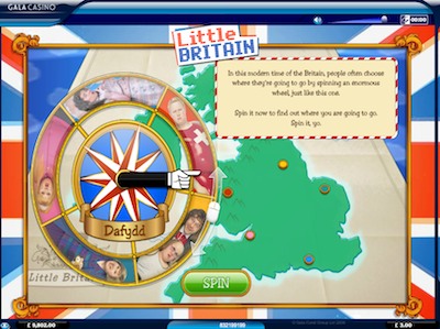 Little Britain slot bonus wheel