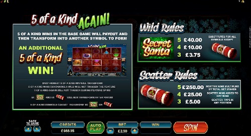 Secret Santa slot features, 2
