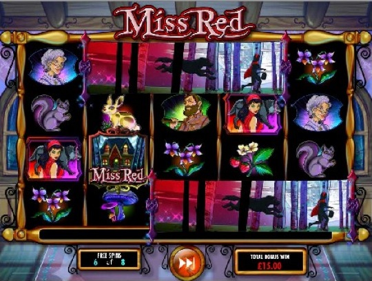 Miss Red reels in action