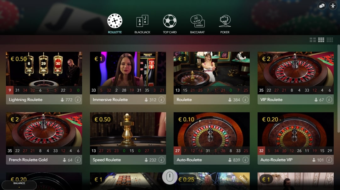 Live Casino at Dunder
