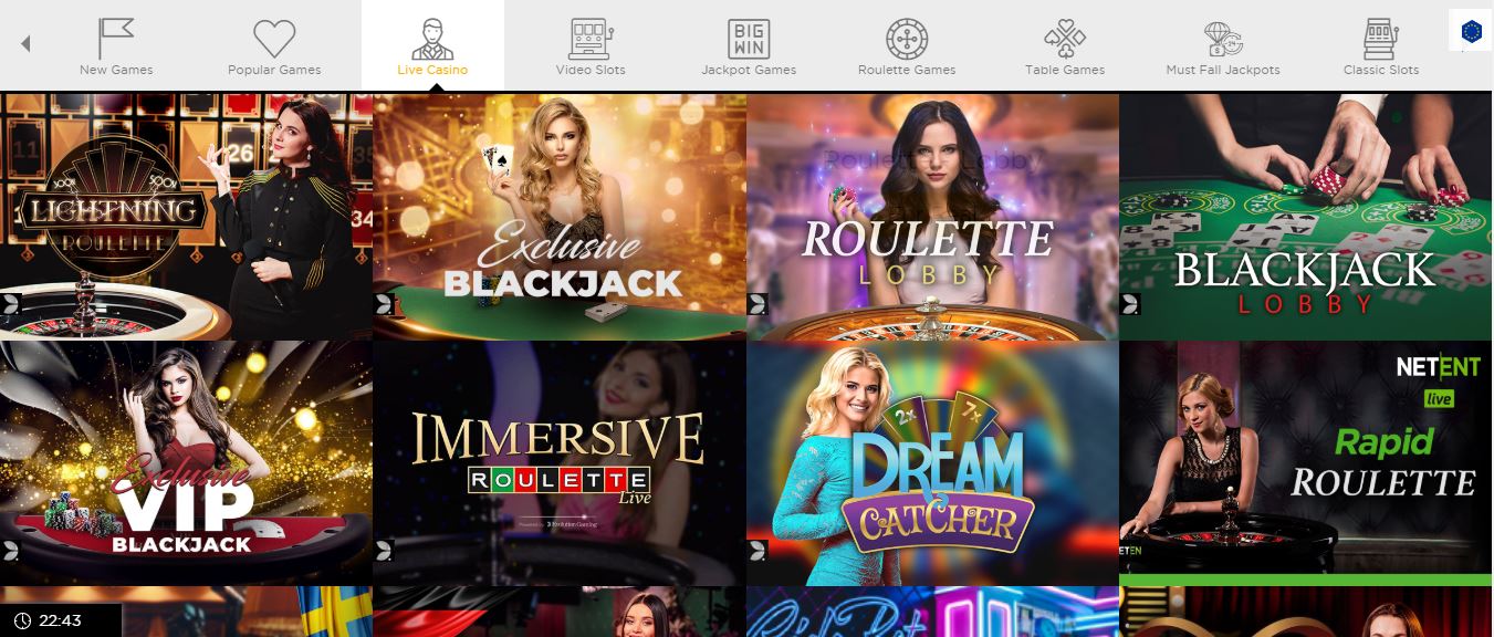 Live Casino at Casino Cruise