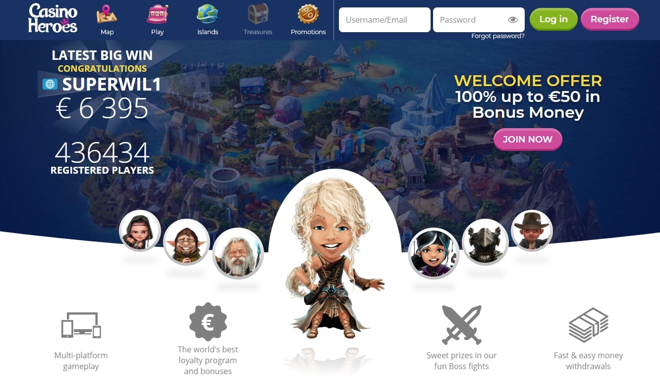 Casino heroes Landing Page