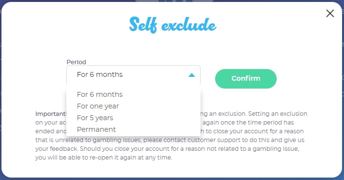 Self Exclusion