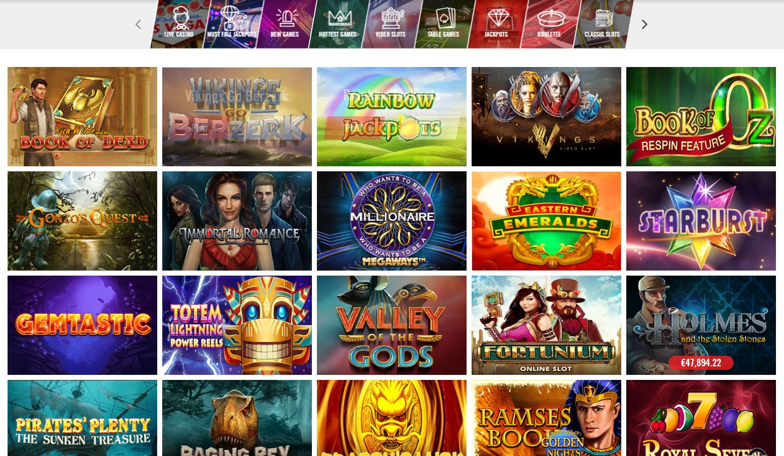 Slots Lobby at Vegas Hero