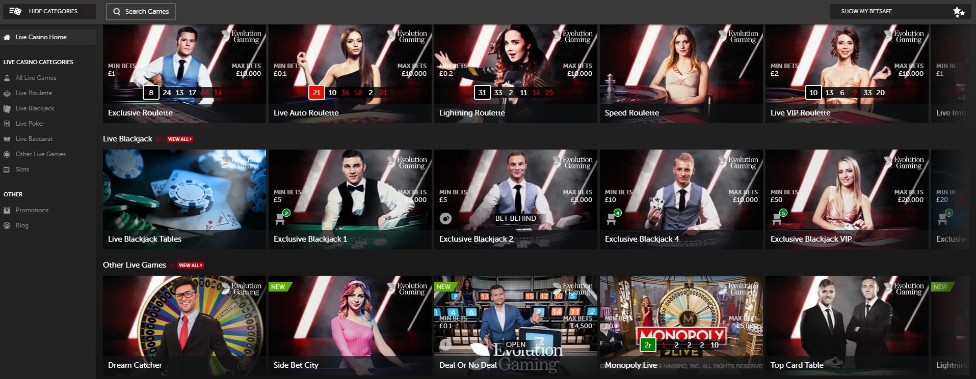 Betsafe Live Casino