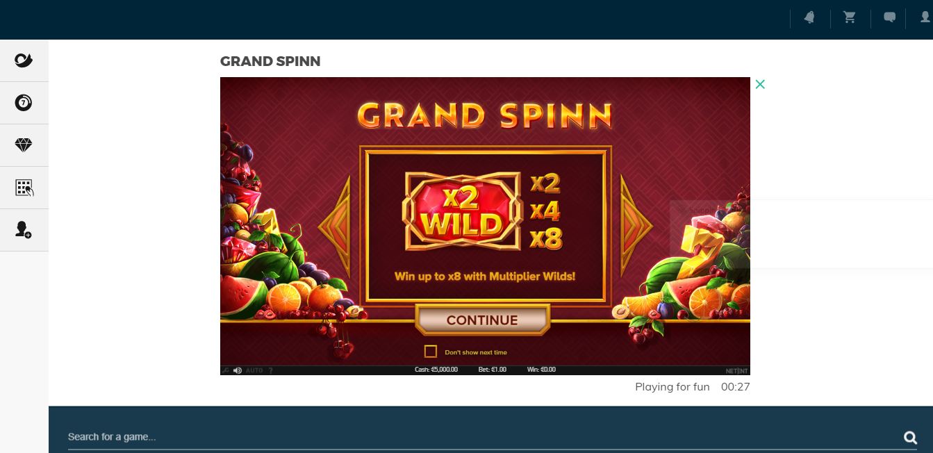 Game Play page at Eurolotto