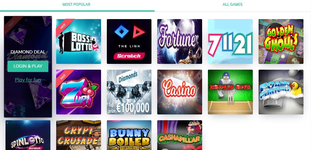 Most popular scratch cards at Eurolotto
