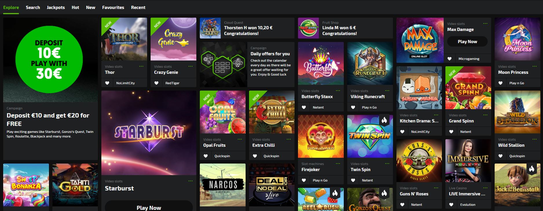 Slots Lobby at Mobilebet