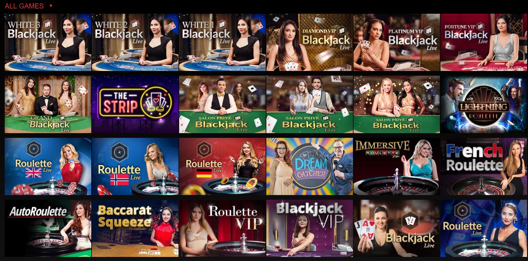 Live Casino Lobby