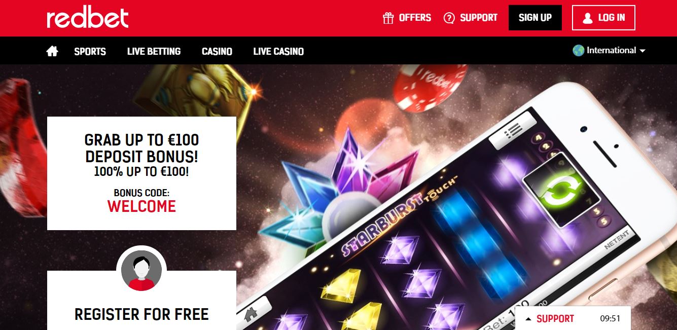 Redbet Online Casino Landing