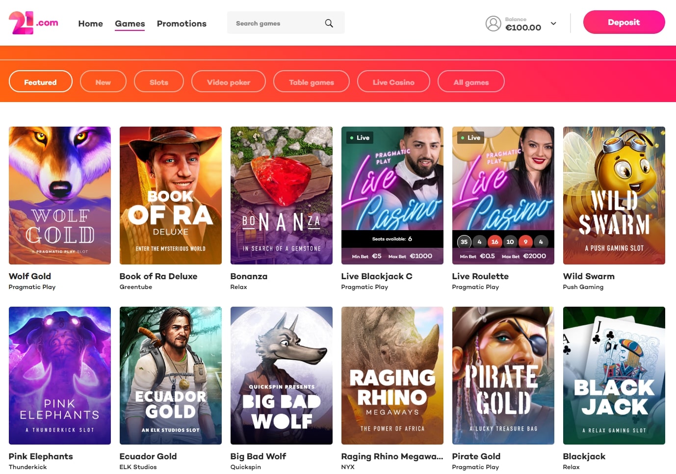 21 Com Online Casino Review Find Your Favourite Slots Here