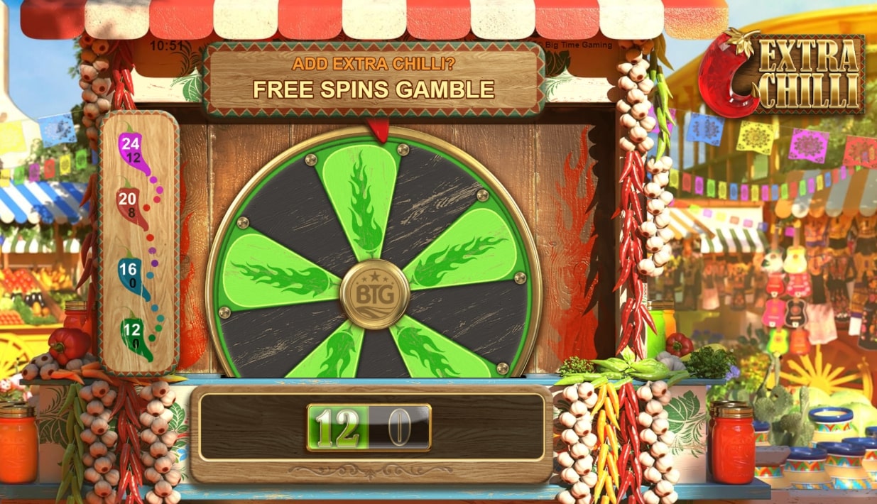 Free Spins gamble on Extra Chilli - Green Wheel