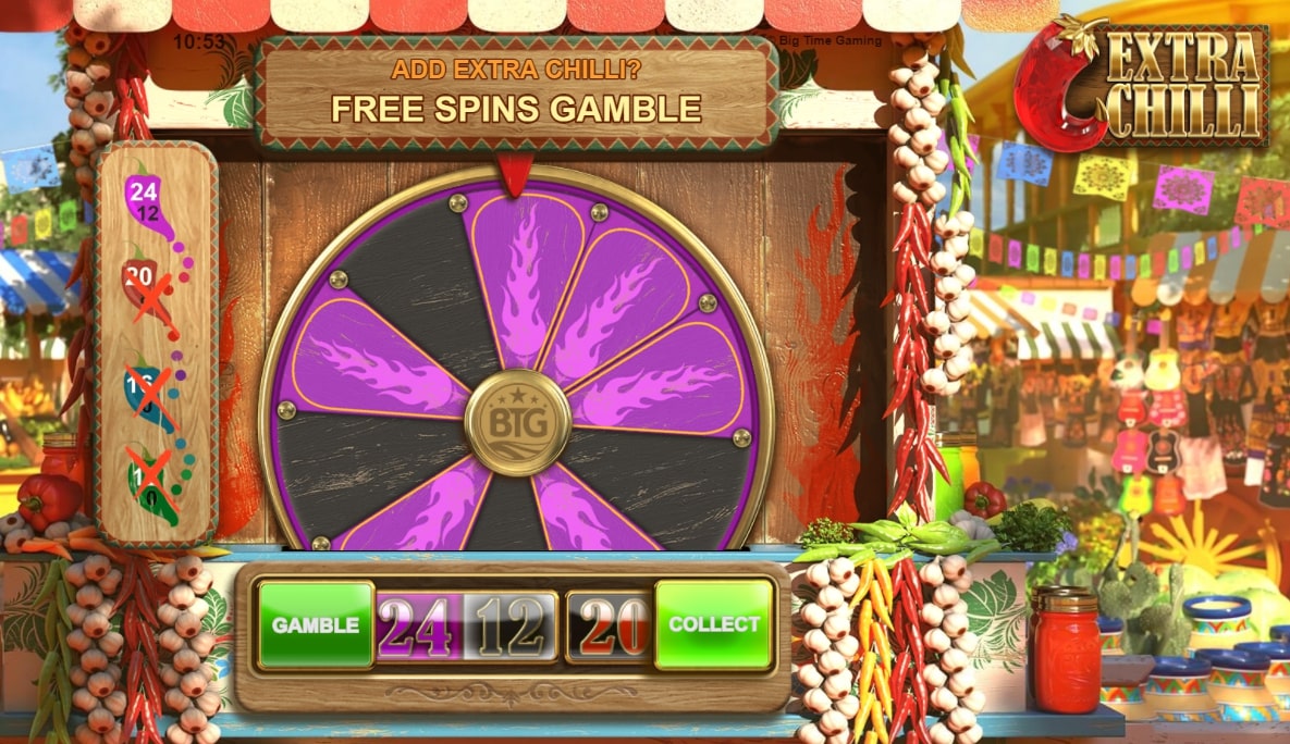 Free Spins gamble on Extra Chilli - Purple Wheel
