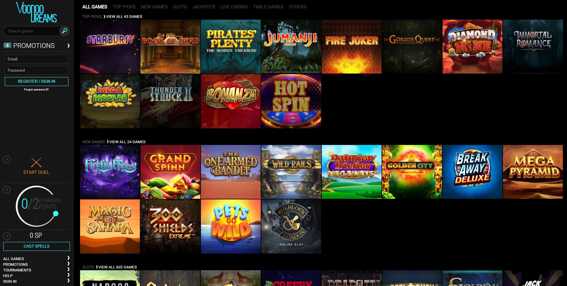 Slots at Voodoo Dreams
