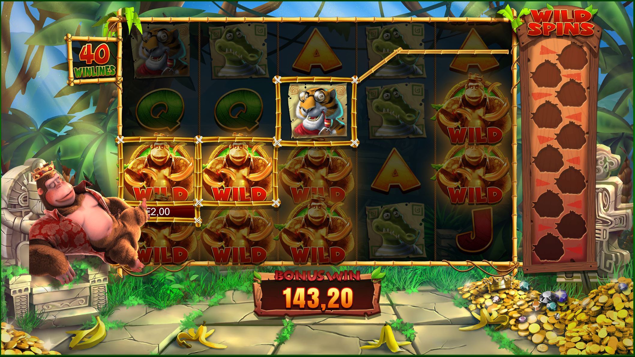 King Kong Cash bonus win on Golden
