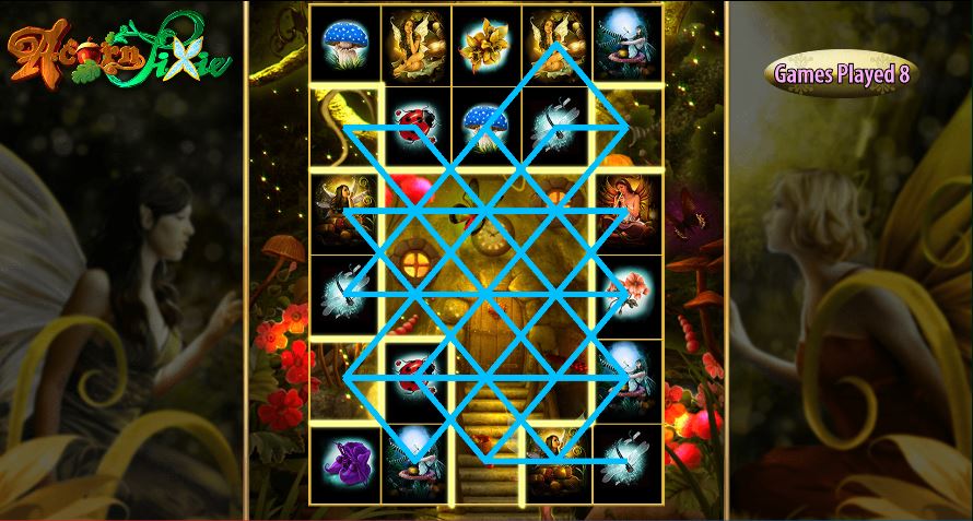 Acorn Pixie eight spin bonus game