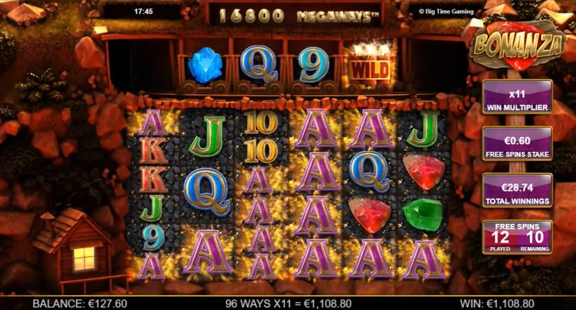 Free Spins 96 Aces win on Bonanza
