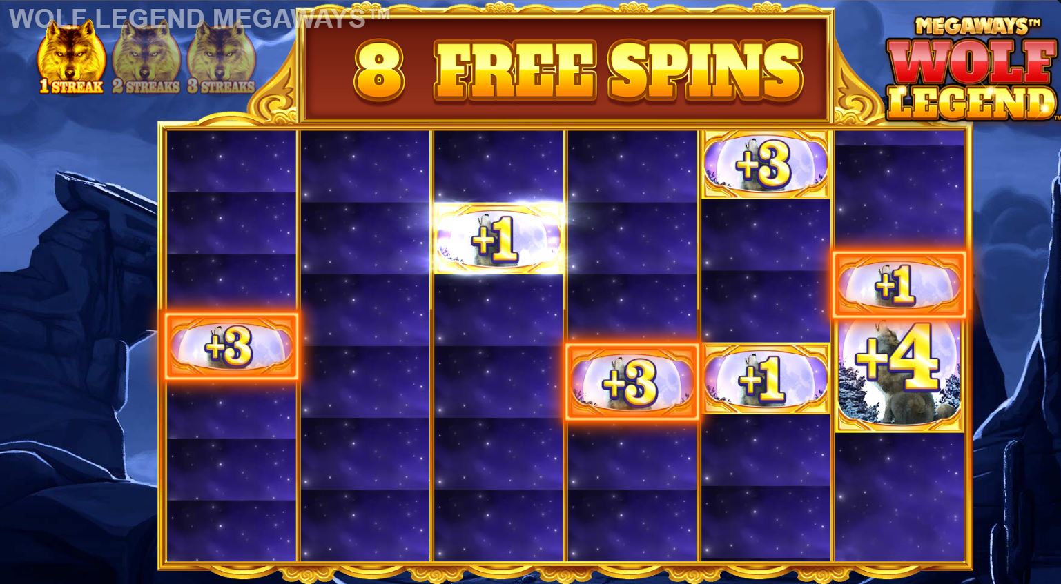 Free Spins Collection in Wolf Legend Megaways