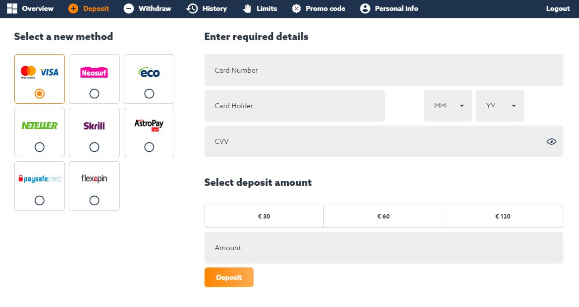 Scatters Casino Payment Options